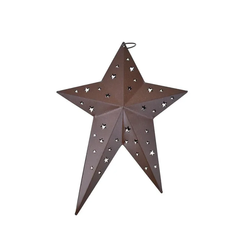 8 inch metal star christmas ornament with cutouts