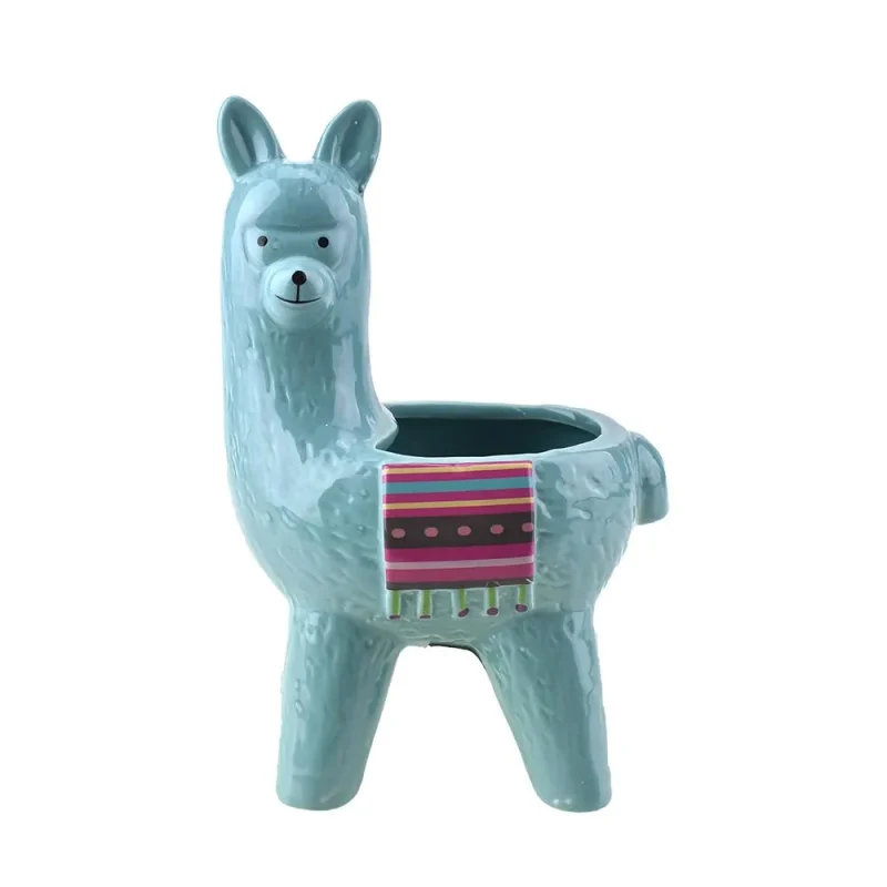 8 llama ceramic planter pot