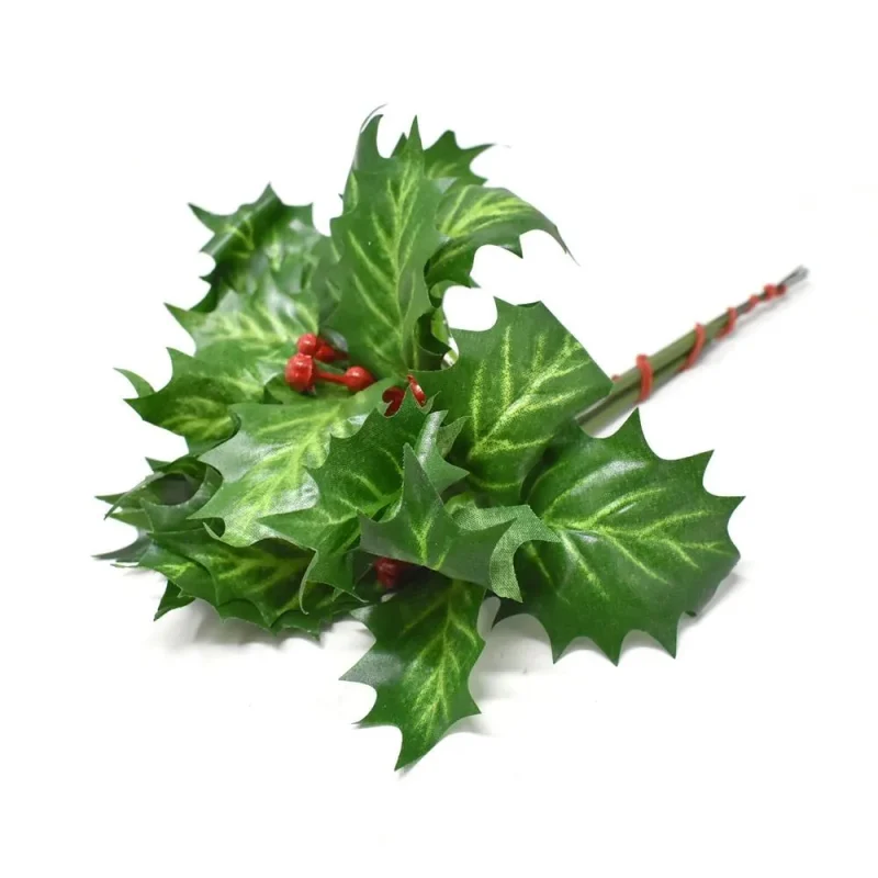 9 inch green artificial holly berries set 4 piece