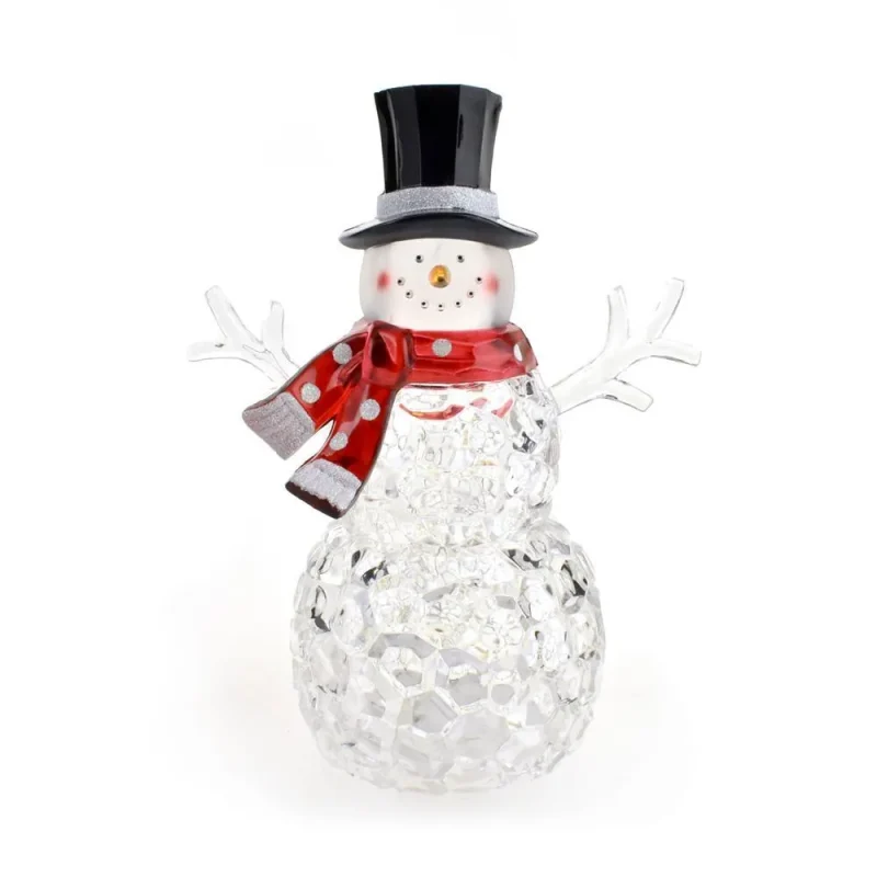 9 led glass snowman christmas light battery operated