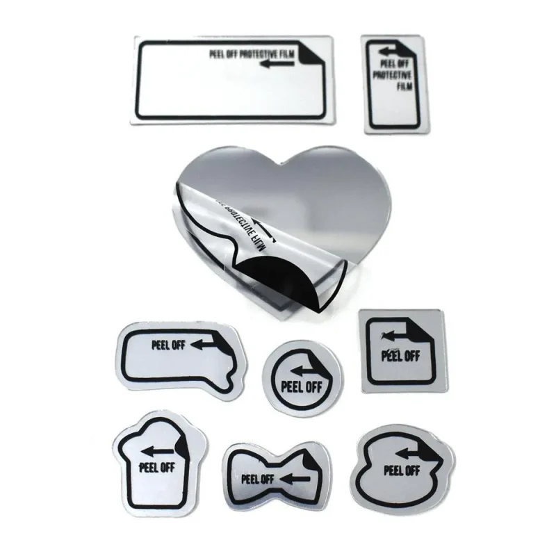 9 piece adhesive mirror stickers elegant design