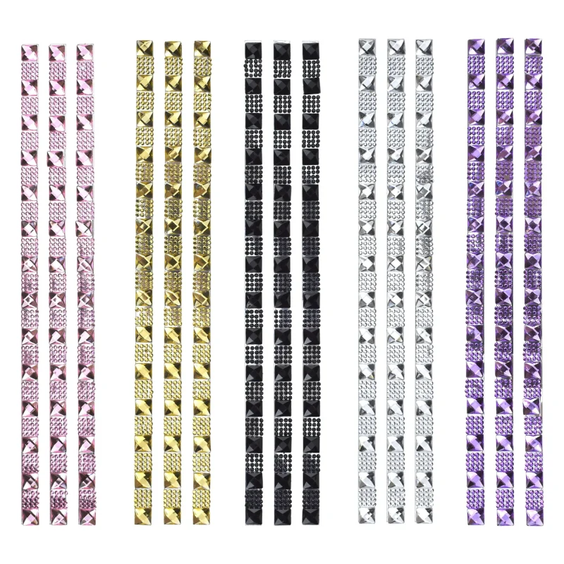 acrylic rhinestone self adhesive sticker strips 11 5 x 3