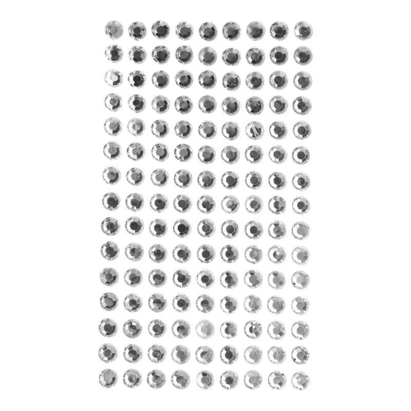 acrylic round gem stickers 5 16 120pcs silver