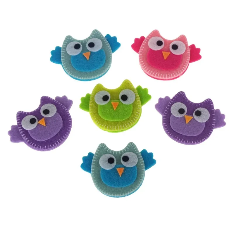 adhesive felt owl die cuts 2 x 6 pack