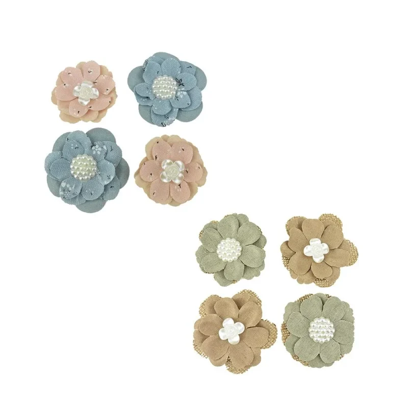 adhesive pearl canvas flowers 2 75 size 4 pack