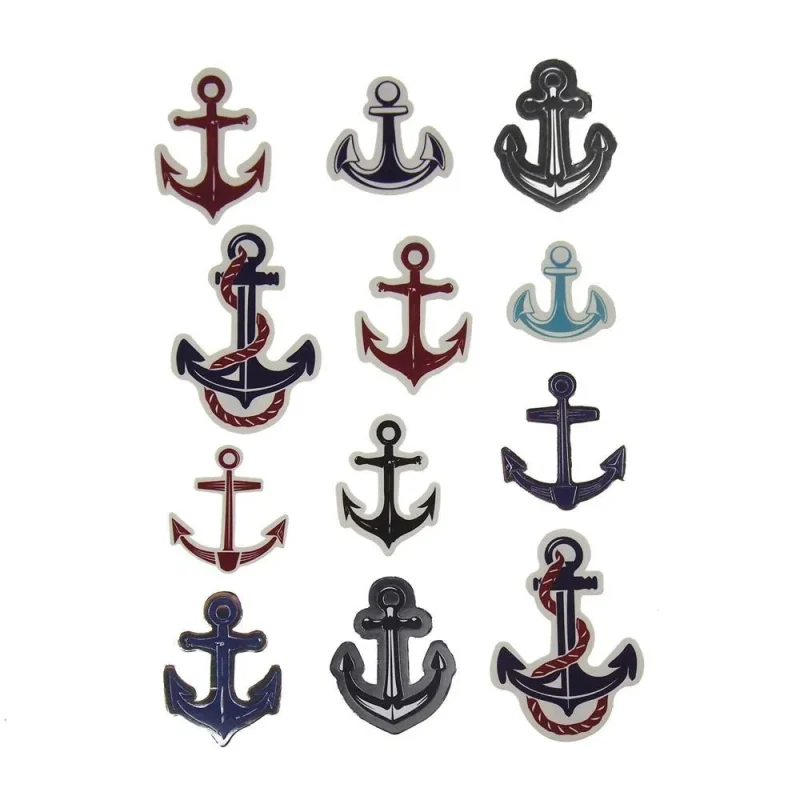 anchor medley 3d handmade stickers 12 pack