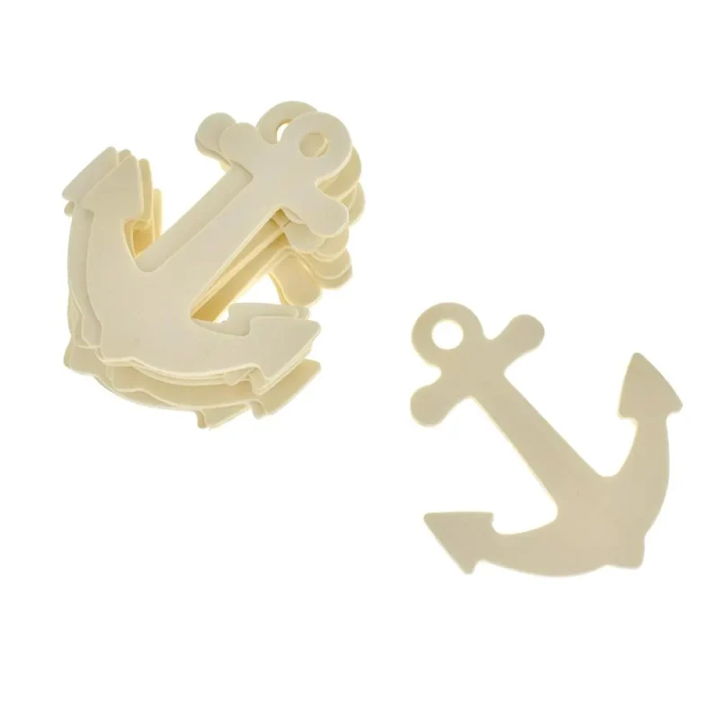 anchor shaped wooden cutouts ivory 3 5 inch 10 pack