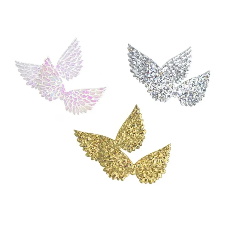 angel wing holographic embellishments 1 5 inch 6 pack for party favors