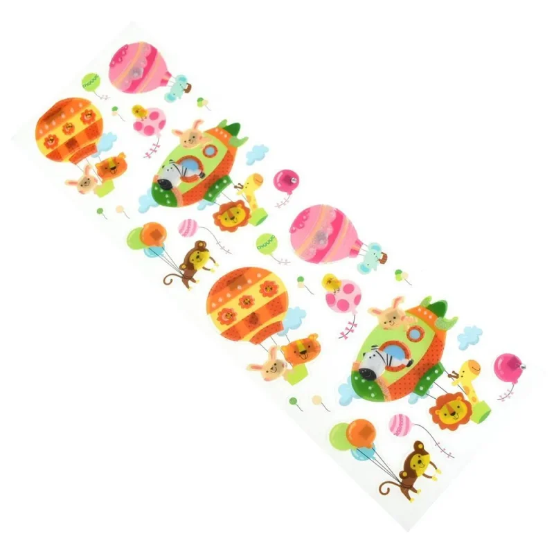 animal safari balloons 3d clear stickers 26 pack