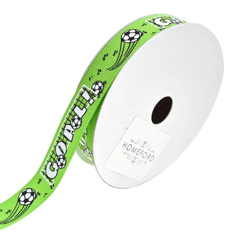 apple green soccer grosgrain ribbon 5 8 x 10yd