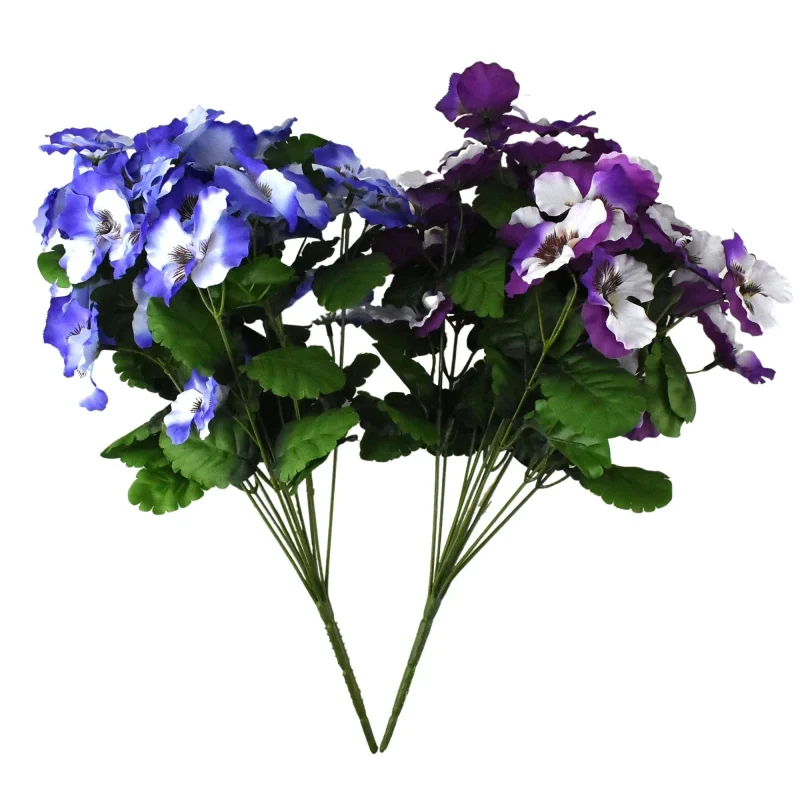 artificial pansy bush 17 inch floral display