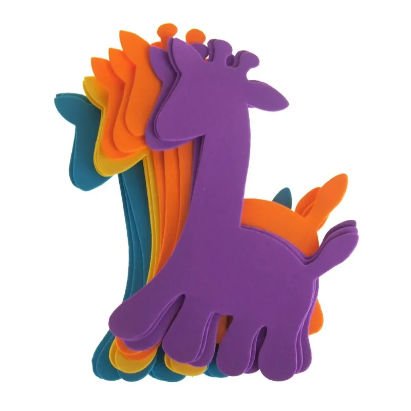 assorted 6 inch giraffe foam shapes 12 pack