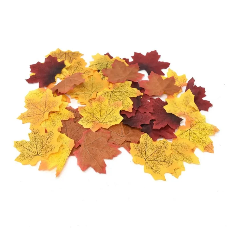 assorted color artificial fall leaves 3 inch 40 piece set