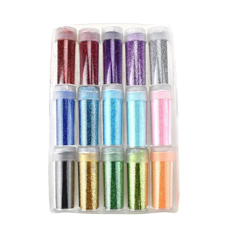 assorted color glitter 2 5 inch 15 piece set