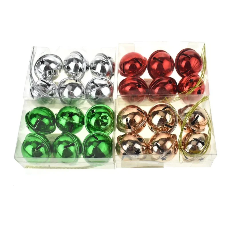 assorted color metal christmas bells 24 piece set