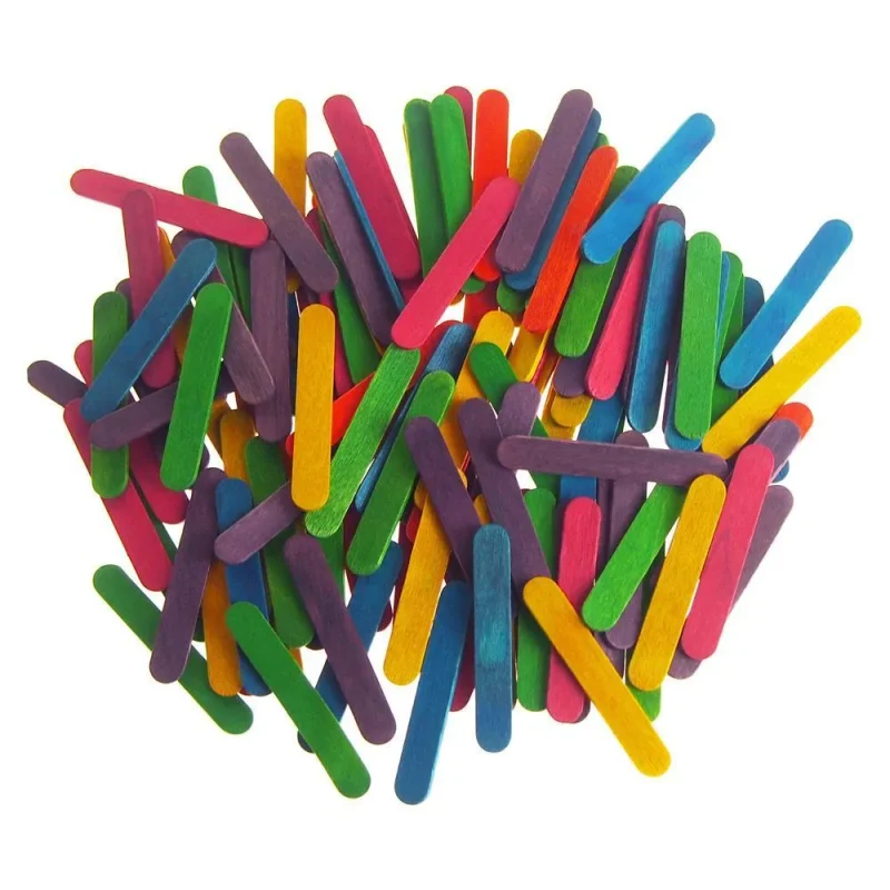 assorted color wooden popsicle sticks 2 5 inch 120 pack