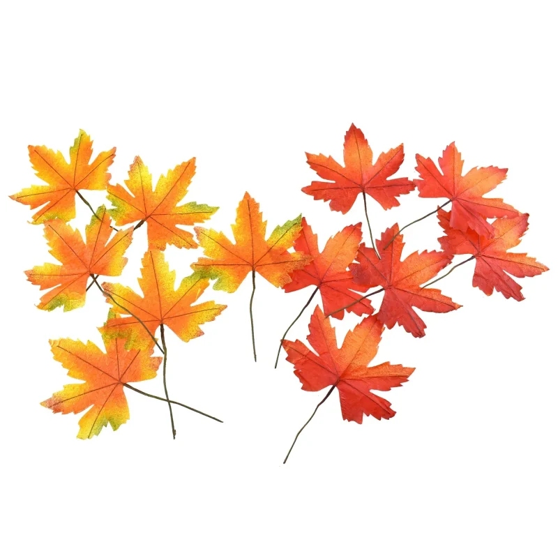 assorted fall maple leaf decor picks 6 x 6 pack