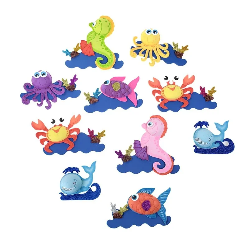 assorted sea creature foam cutouts animal shapes