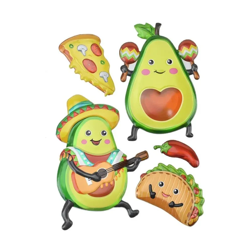 avocado 3d pop up wall art stickers set of 5