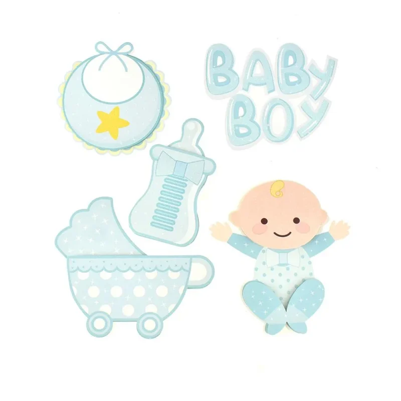 baby boy 3d pop up shower wall stickers set of 5