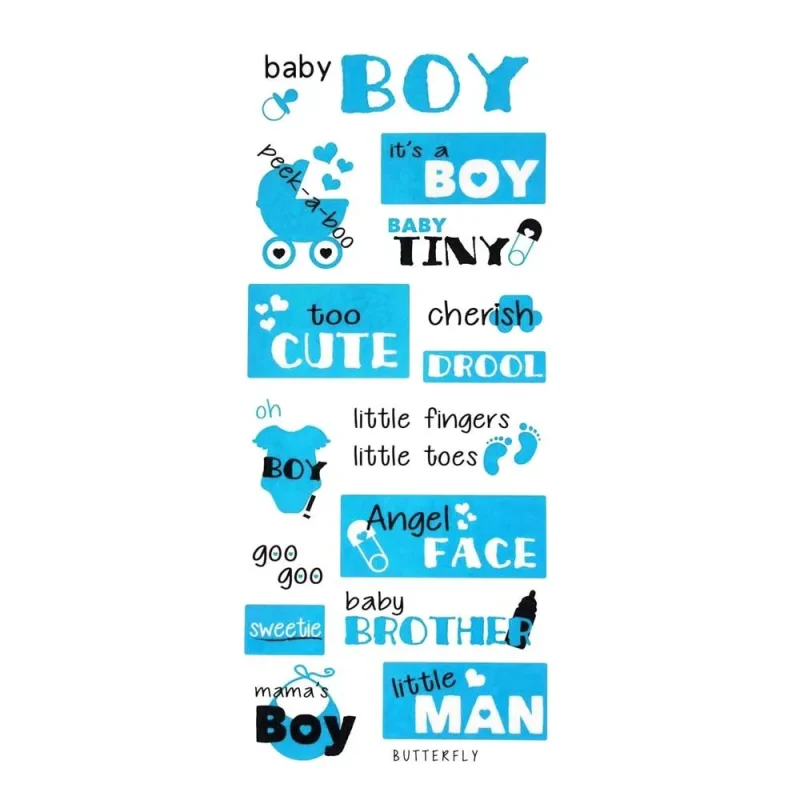 baby boy clear photo safe stickers 15 inch blue