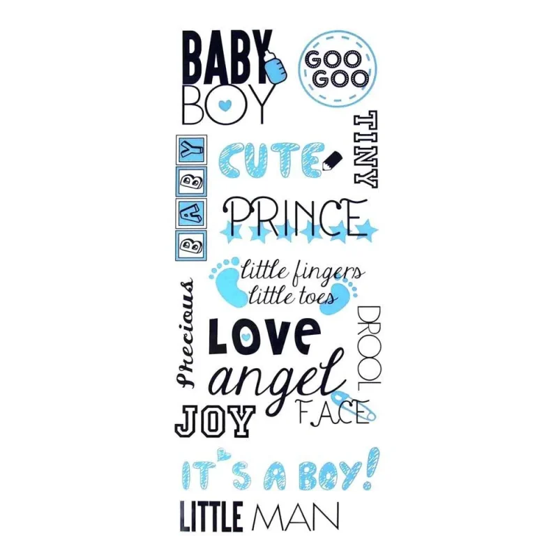 baby boy clear photo safe stickers light blue 14 inch