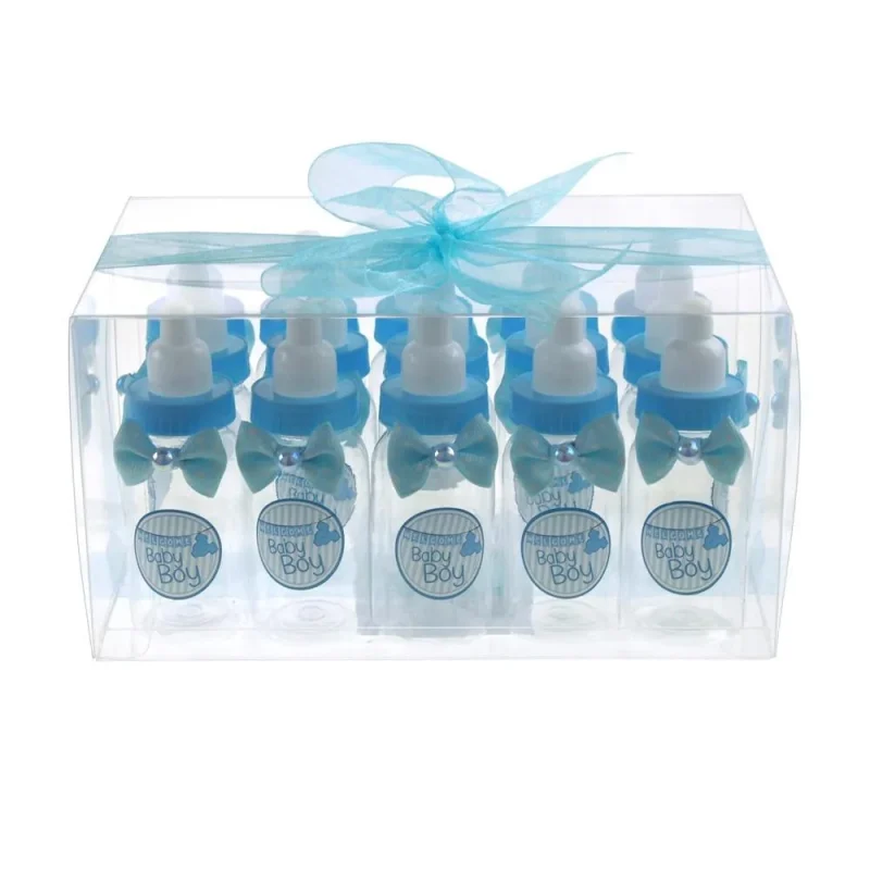 baby boy plastic milk bottle favor containers 4 inch 15 pack