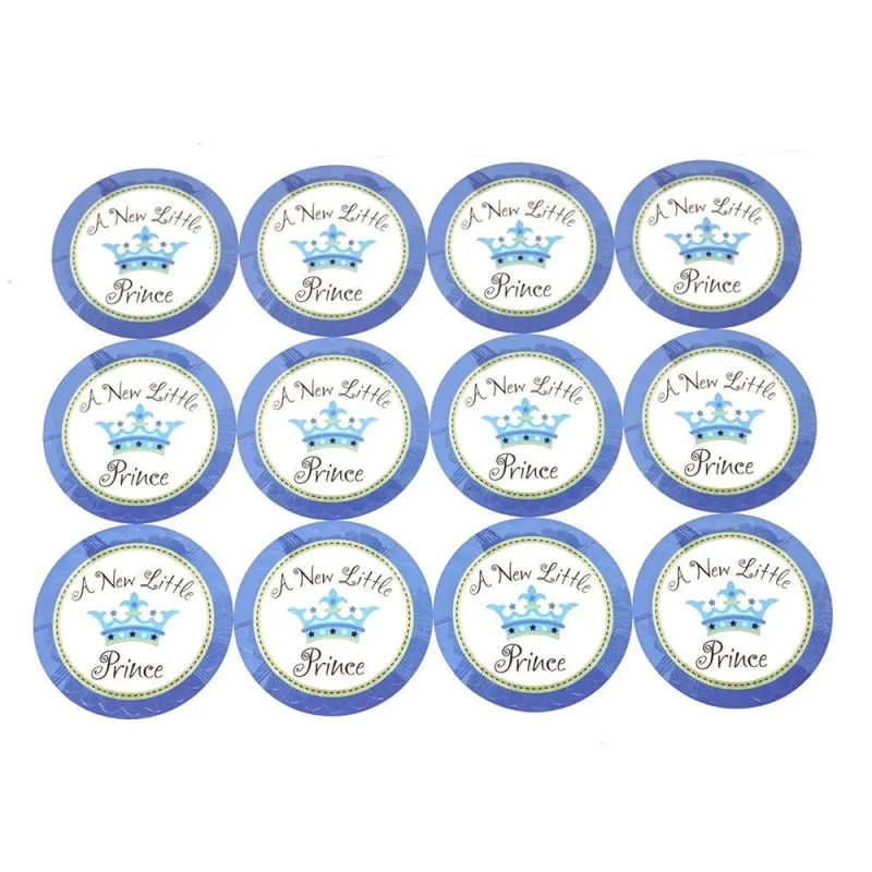 baby boy prince seal stickers 2 5 inch 12 pack