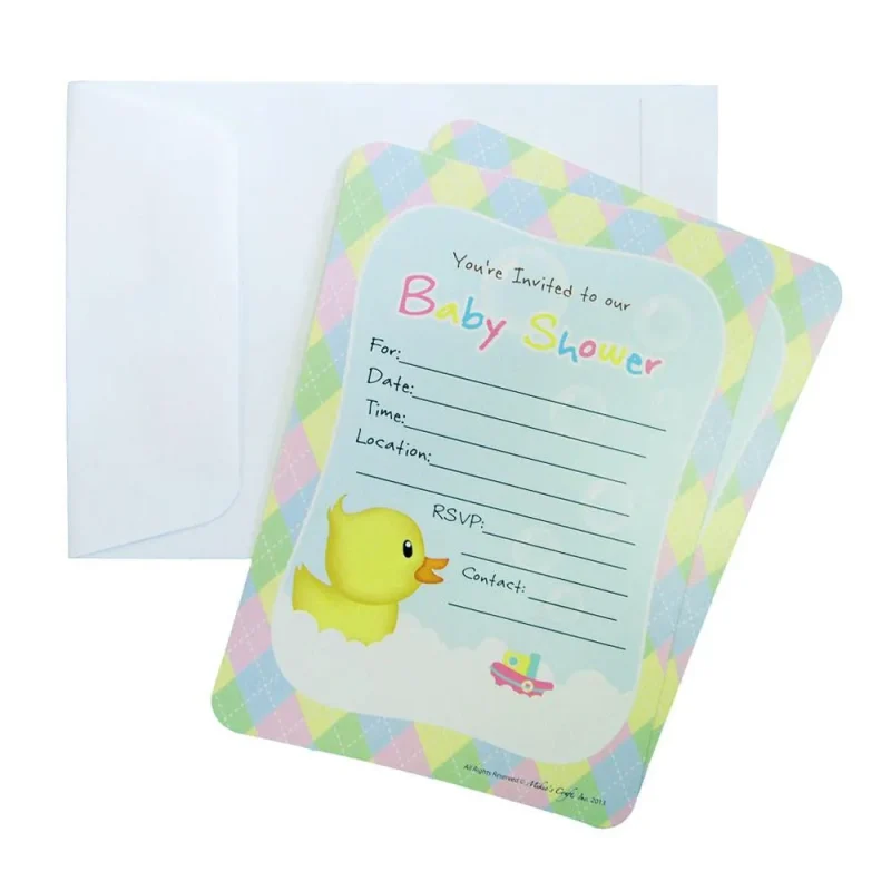 baby duck shower invitation envelopes 7 x 5 12 pack