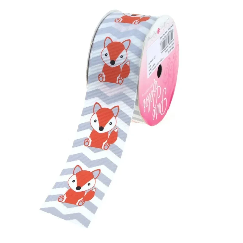 baby fox chevron grosgrain ribbon 1 5 x 3 yards