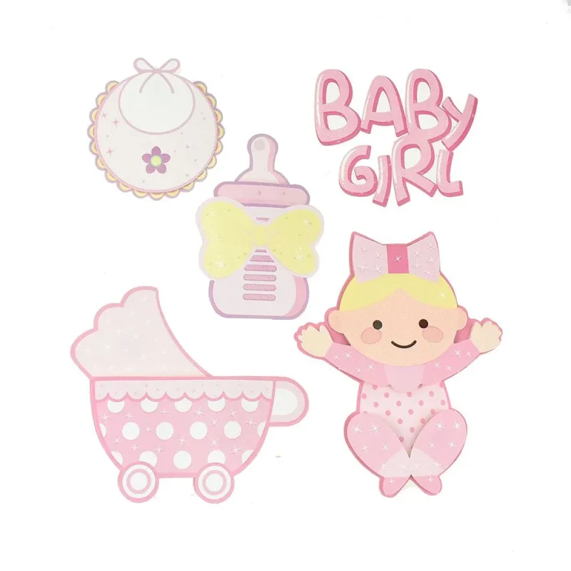 baby girl 3d pop up wall art stickers 5 piece set