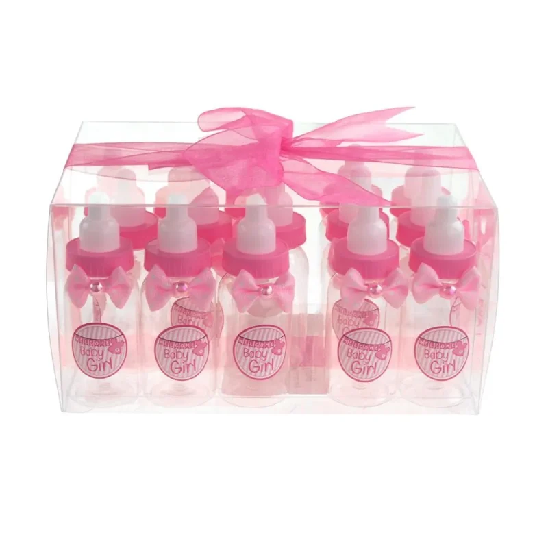 baby girl milk bottle favor bags 4 inch 15 pack