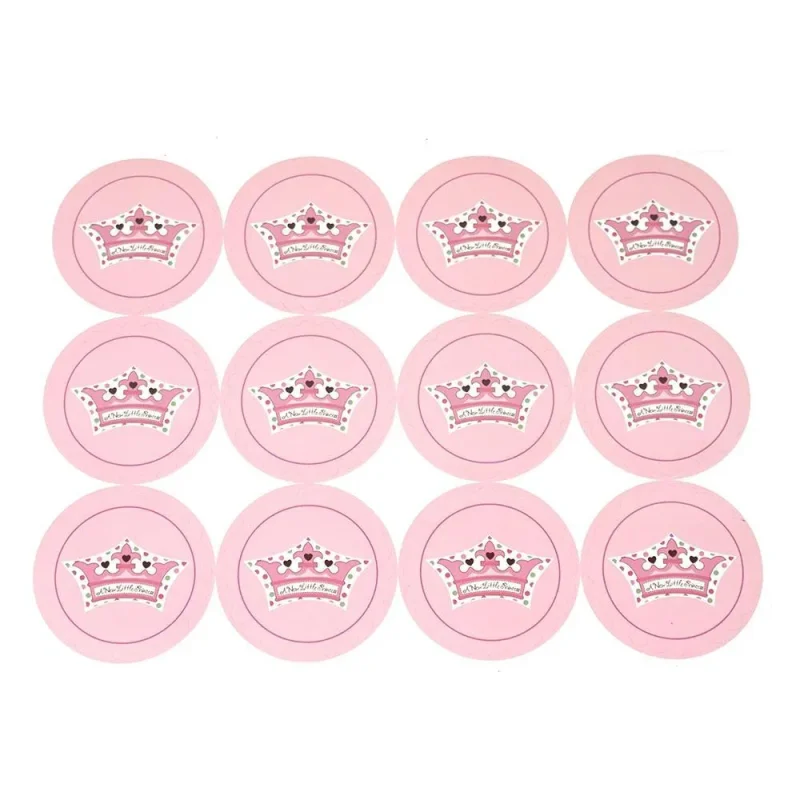 baby girl princess seal stickers 2 5 inch 12 pack