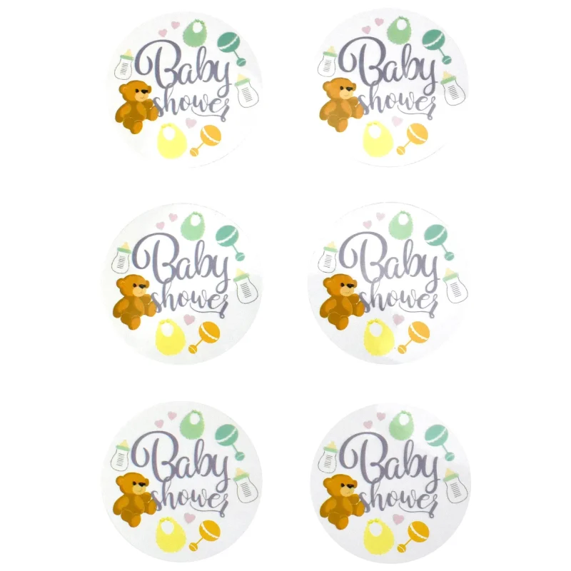 baby shower decor labels 2 circle 24 pack