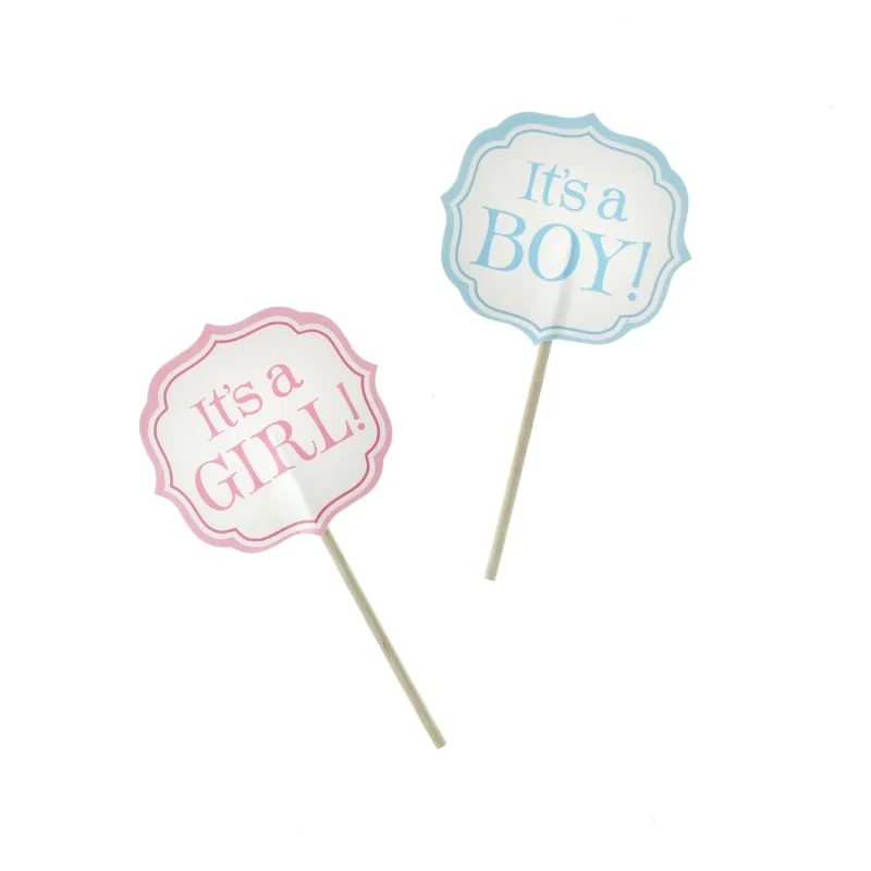 baby shower gender reveal picks 3 5 inch 12 pack