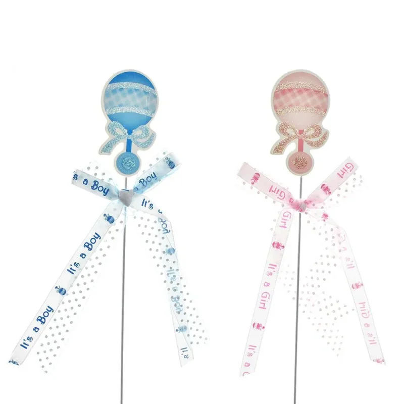 baby shower rattle pick set 10 25 with bows 2 pack