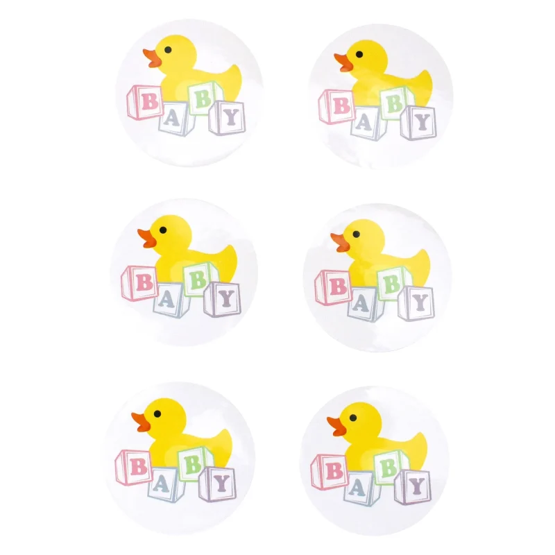 baby shower rubber ducky stickers 2 x 24 pack