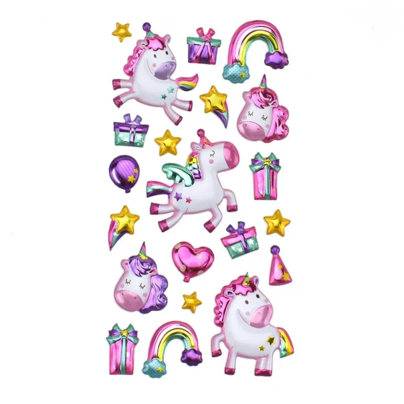 baby unicorn metallic balloon stickers 21 piece set