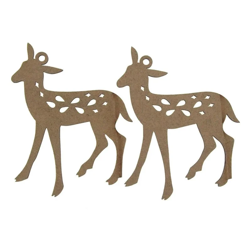 bambi laser cut christmas ornaments 4 inch set of 2