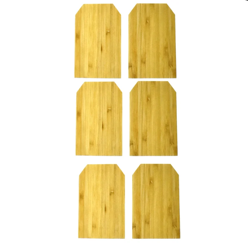 bamboo rectangle tag stickers 3 inch 6 pack