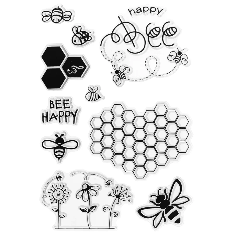 bee happy reusable craft stamps set 10 piece 2 5 inch