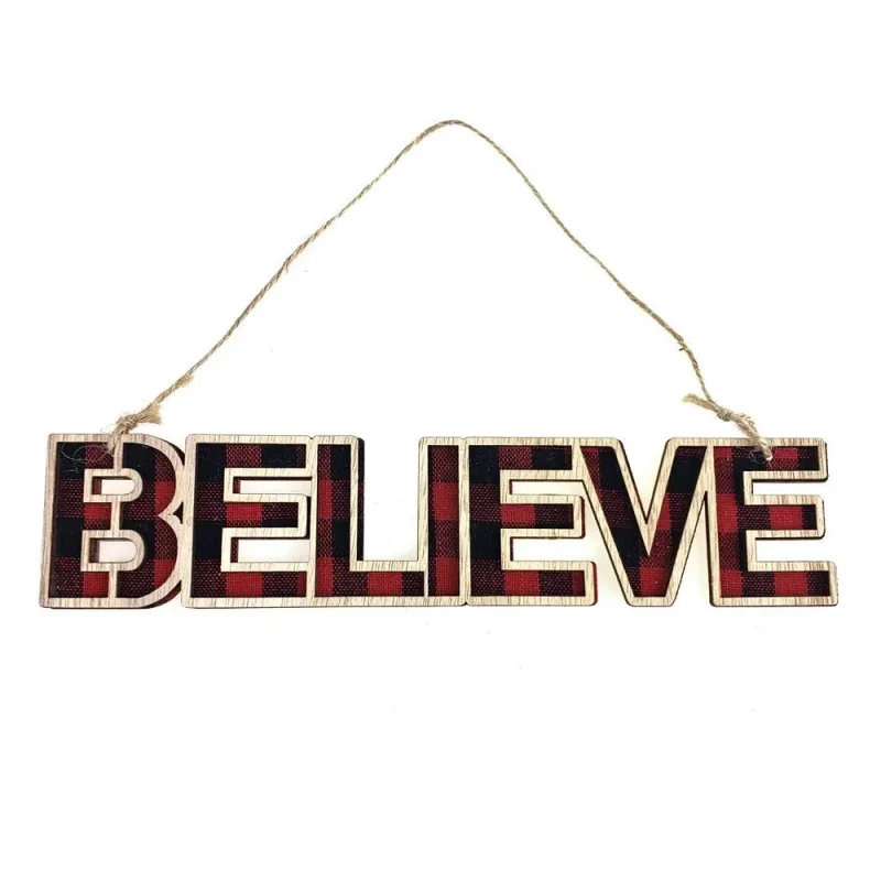 believe wooden buffalo christmas ornament 9