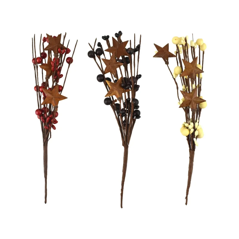 berries metal star spray set 9 25 inch 3 piece