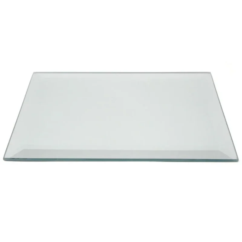 beveled rectangular mirror centerpiece with glass base