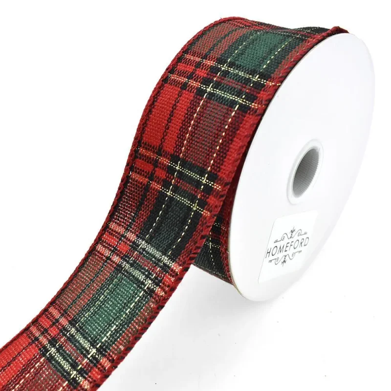 biltmore plaid wired christmas ribbon 10yd