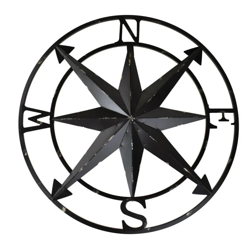 black 20 rustic compass wall art decor