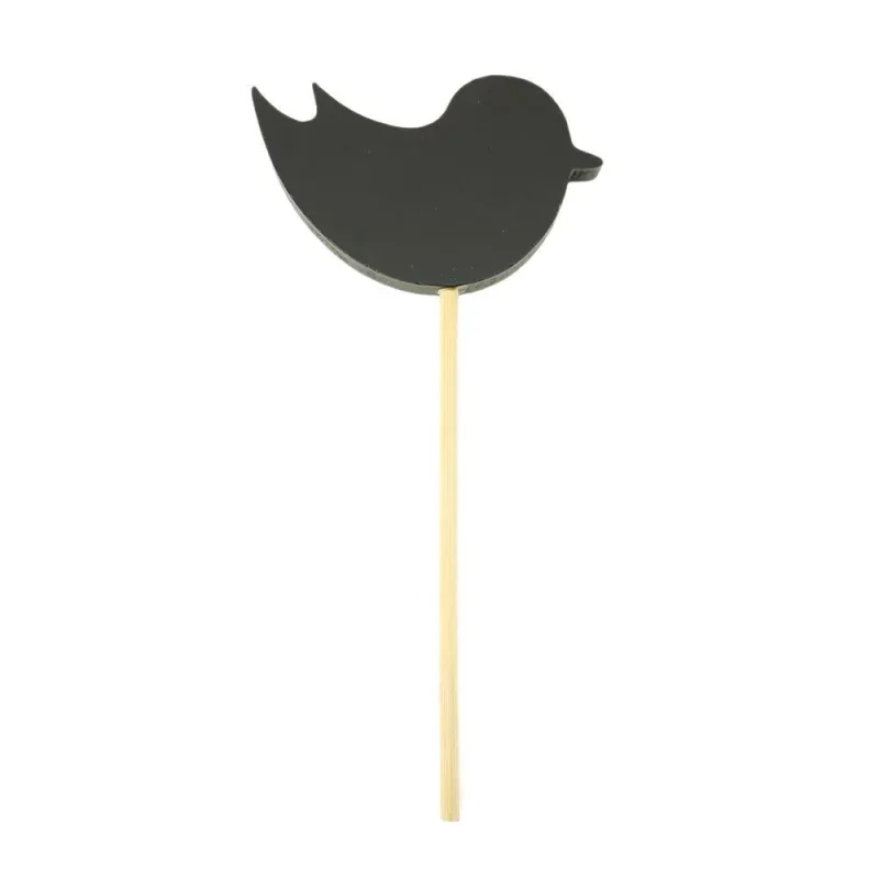 black 8 inch bird shaped chalkboard stick