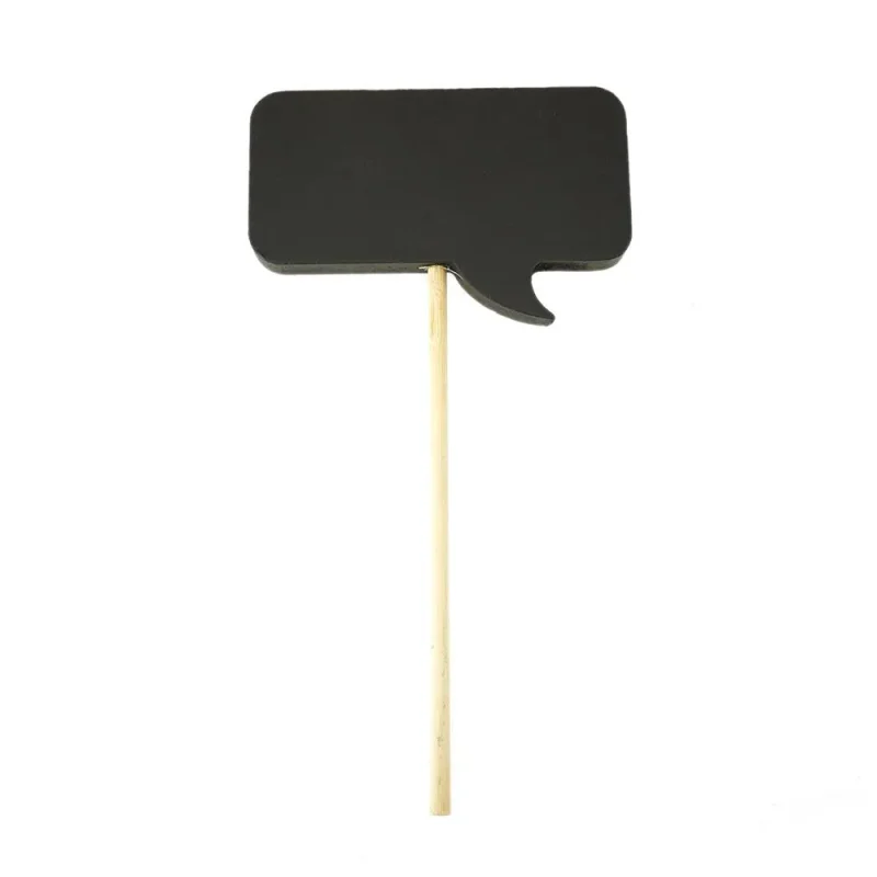 black rectangular chalkboard stick 7 1 4 inch speech bubble design