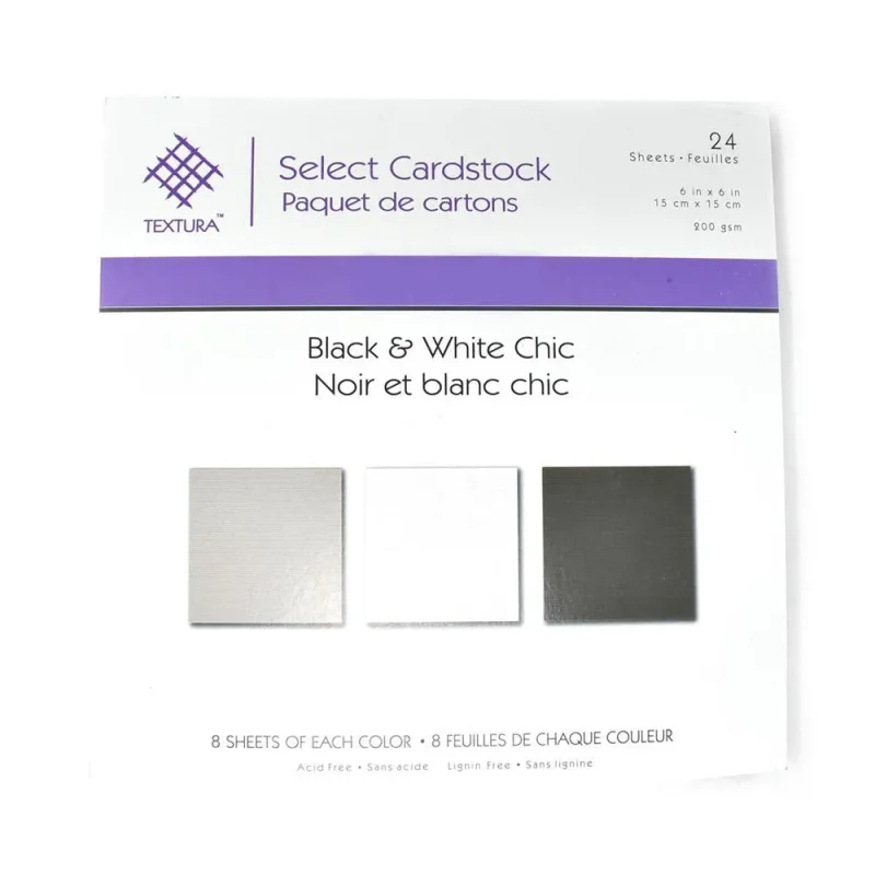 black white cardstock pad 6 24 sheets