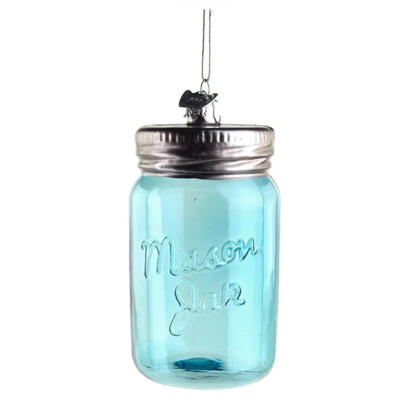 blue glass mason jar noble gems ornament 3 5 inch